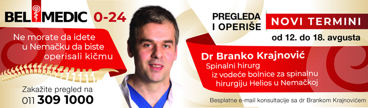 Međunarodno priznati stručnjak spinalni hirurg dr Branko Krajnović ponovo u Bel Medicu od 12. do 18. avgusta!